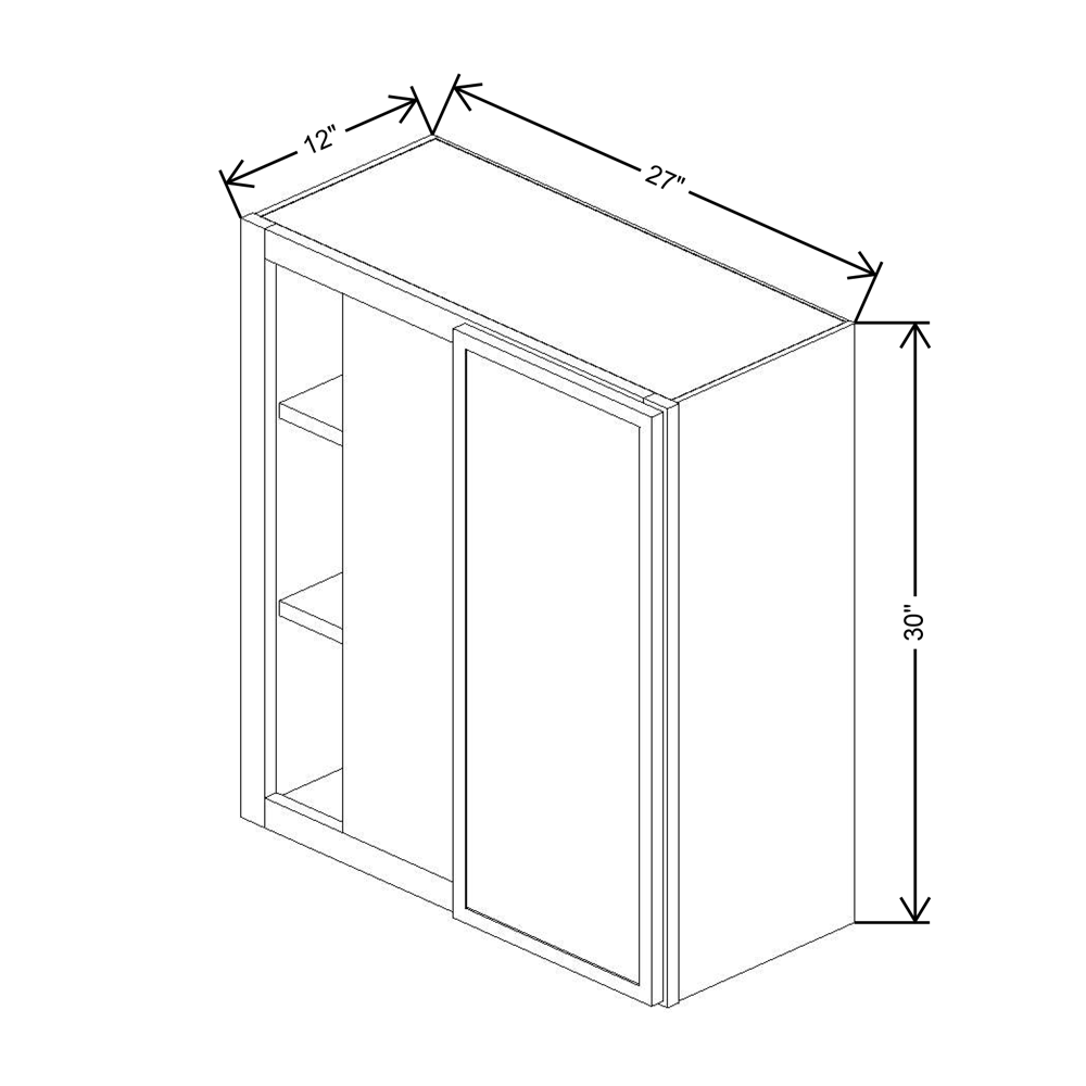 Cubitac Imperial Madison Latte 27/30"W X 30"H High Blind Wall Cabinet