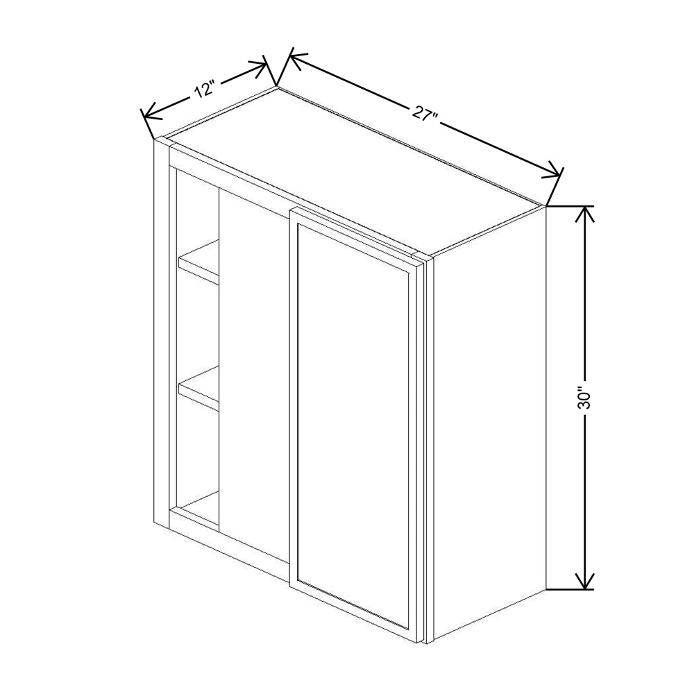 Cubitac Prestige Dover Latte 27/30 W X 30" H High Blind Wall Cabinet