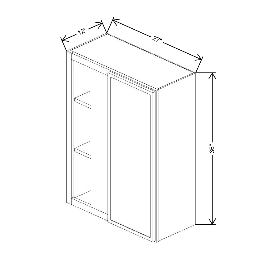 Cubitac Imperial Madison Hazelnut 27/30"W X 36"H High Blind Wall Cabinet