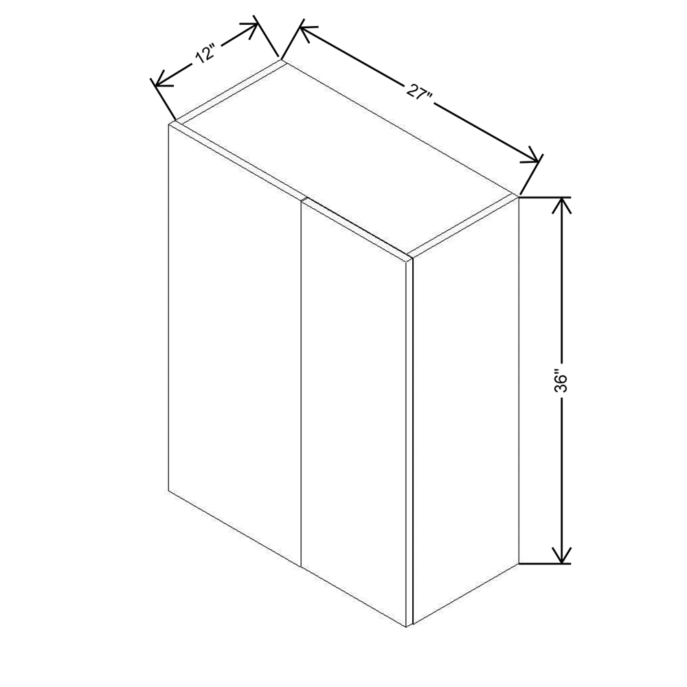 CNC Concord Elegant Smoky Grey 27 To 30" W X 36" H Single Door Blind Wall Cabinet