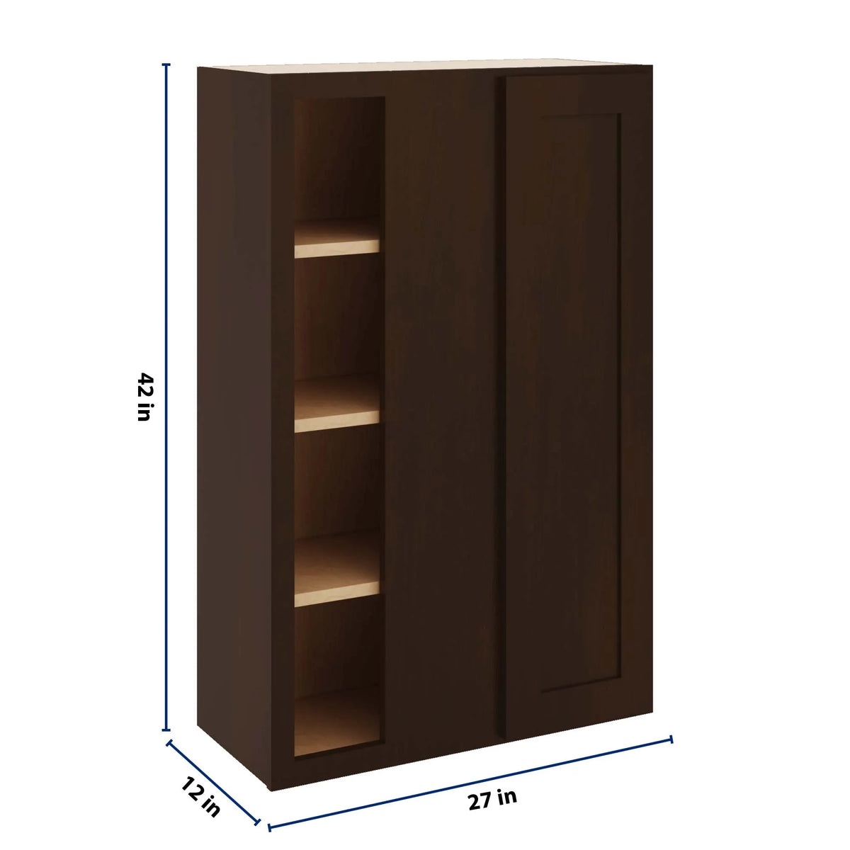 CNC Luxor 5-Piece Espresso 27 To 30" W X 42" H Blind Wall Cabinet