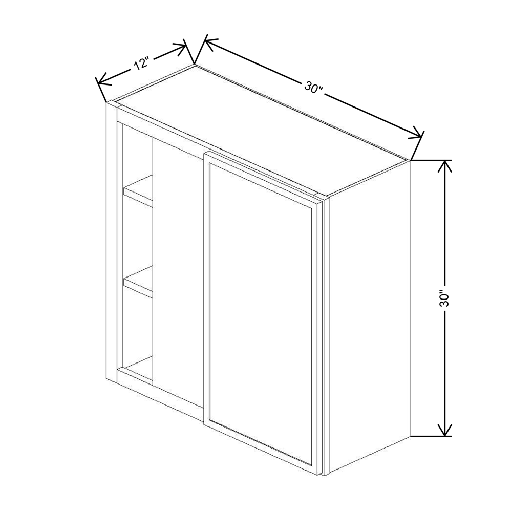 Cubitac Imperial Bergen Latte 30/33"W X 30"H High Blind Wall Cabinet