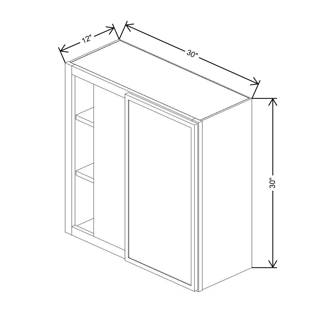 Cubitac Imperial Montclair Cashmere 30/33"W X 30"H High Blind Wall Cabinet