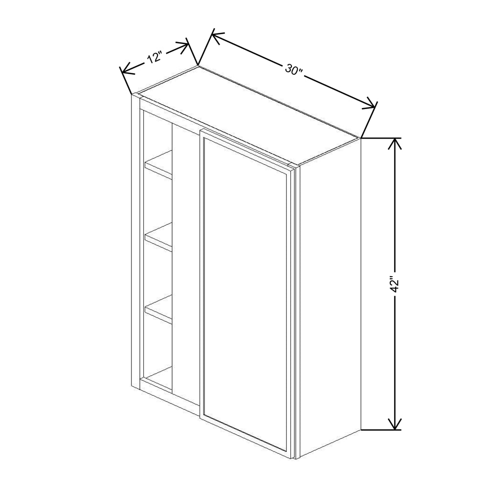 Cubitac Prestige Newport Latte 30/33"W X 42"H High Blind Wall Cabinet