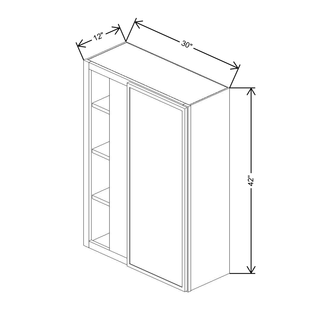 Cubitac Imperial Artisan Moss 30/33"W X 42"H High Blind Wall Cabinet