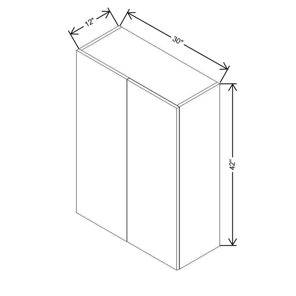 CNC Classic Milano Ash 36" W X 12" H Double Door Wall Cabinet