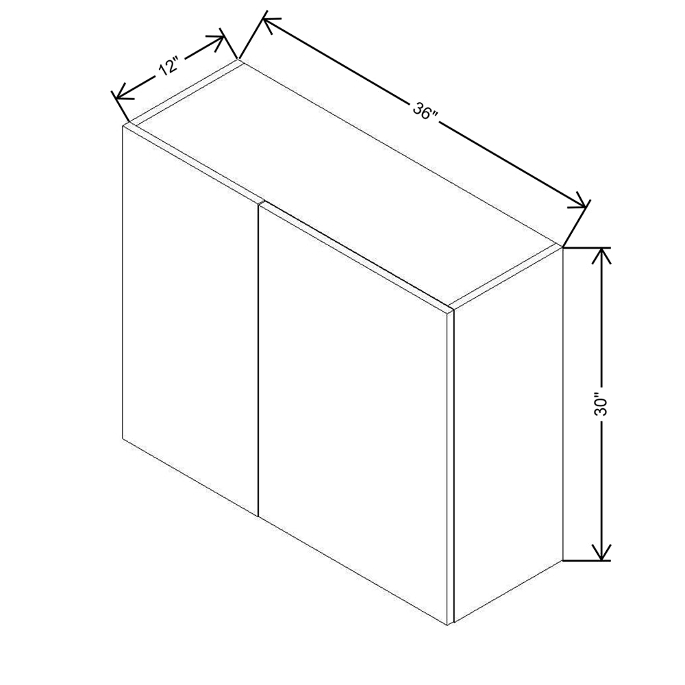 CNC Classic Milano Ash 30" W X 15" H X 24" D Double Door Wall Cabinet