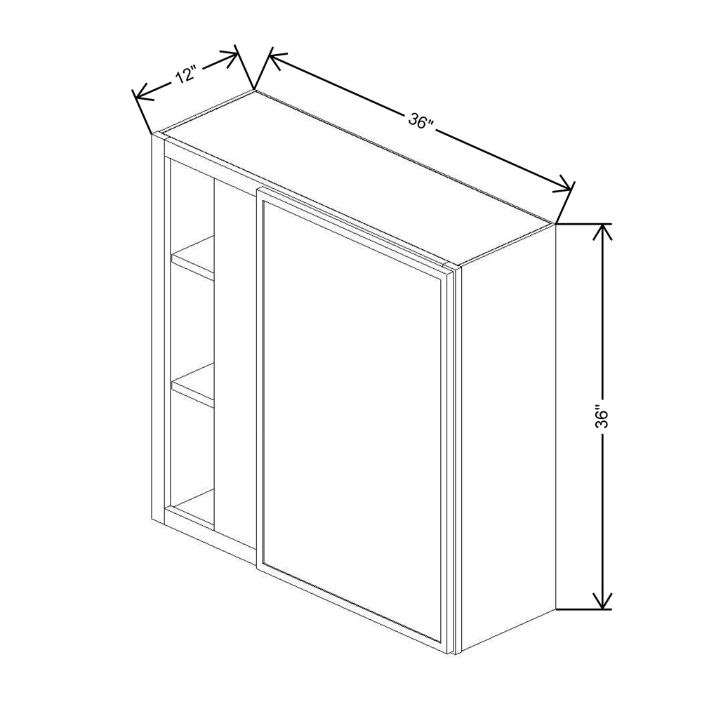 Cubitac Imperial Montclair Sapphire 36/39"W X 36"H High Blind Wall Cabinet