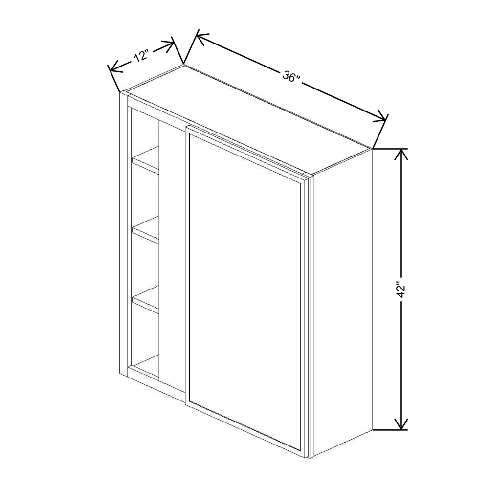 Cubitac Imperial Madison Dusk 36/39"W X 42"H High Blind Wall Cabinet