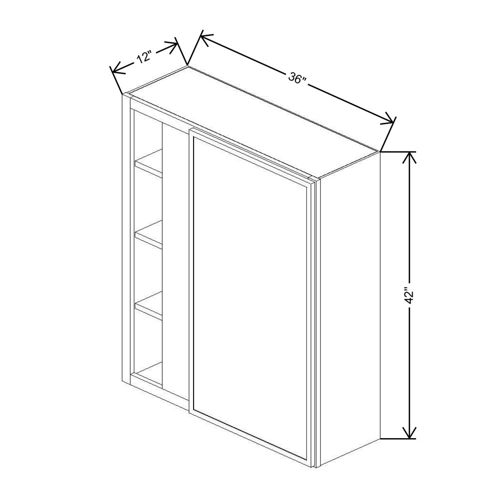 Cubitac Prestige Newport Latte 36/39"W X 42"H High Blind Wall Cabinet