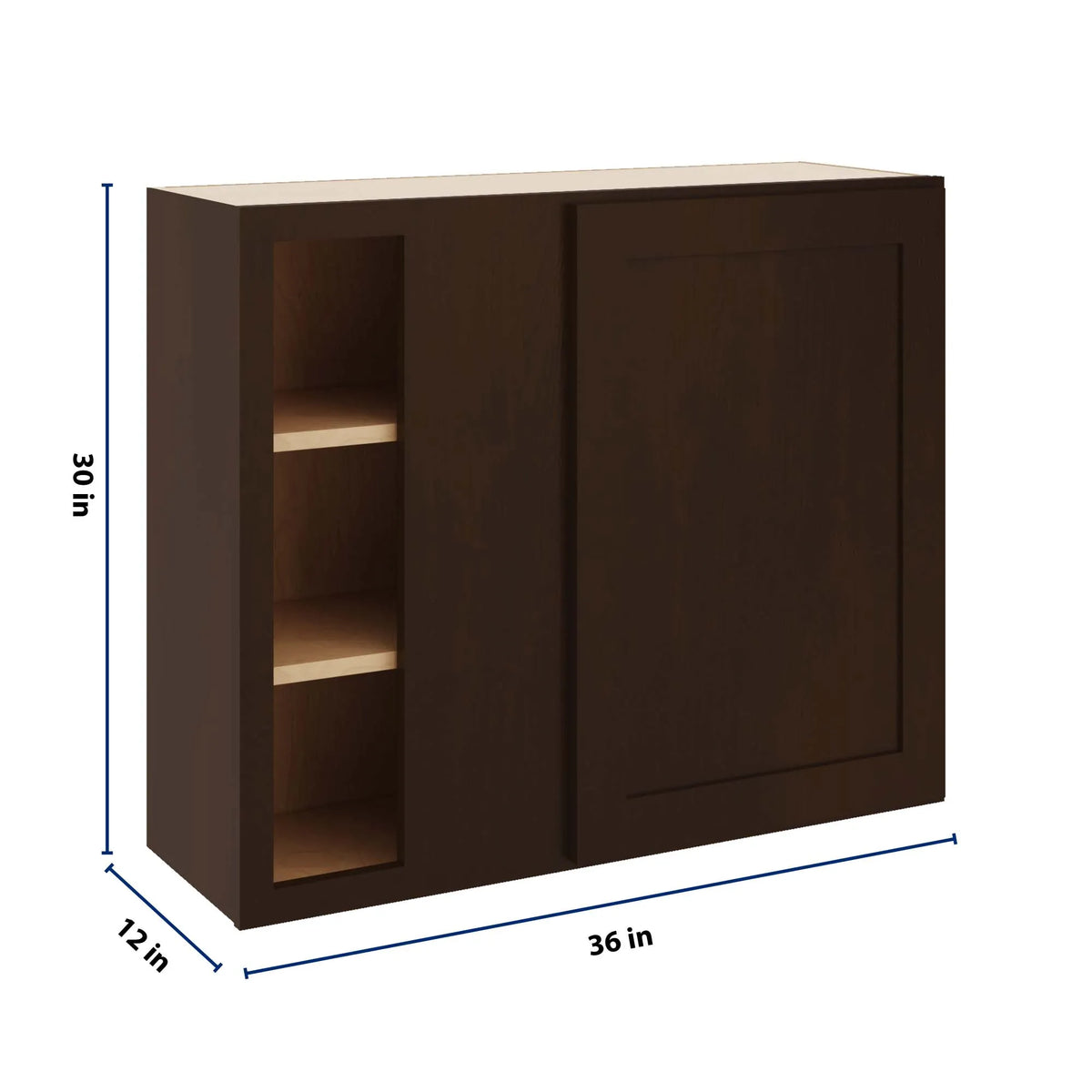 CNC Luxor 5-Piece Espresso 36 To 39" W X 30" H Blind Wall Cabinet