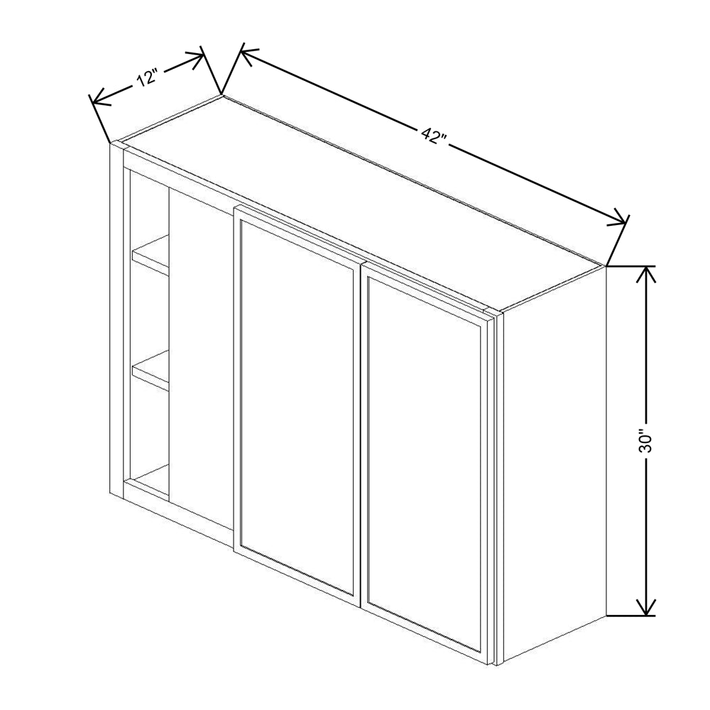 Cubitac Prestige Dover Latte 42/45 W X 30" H High Blind Wall Cabinet