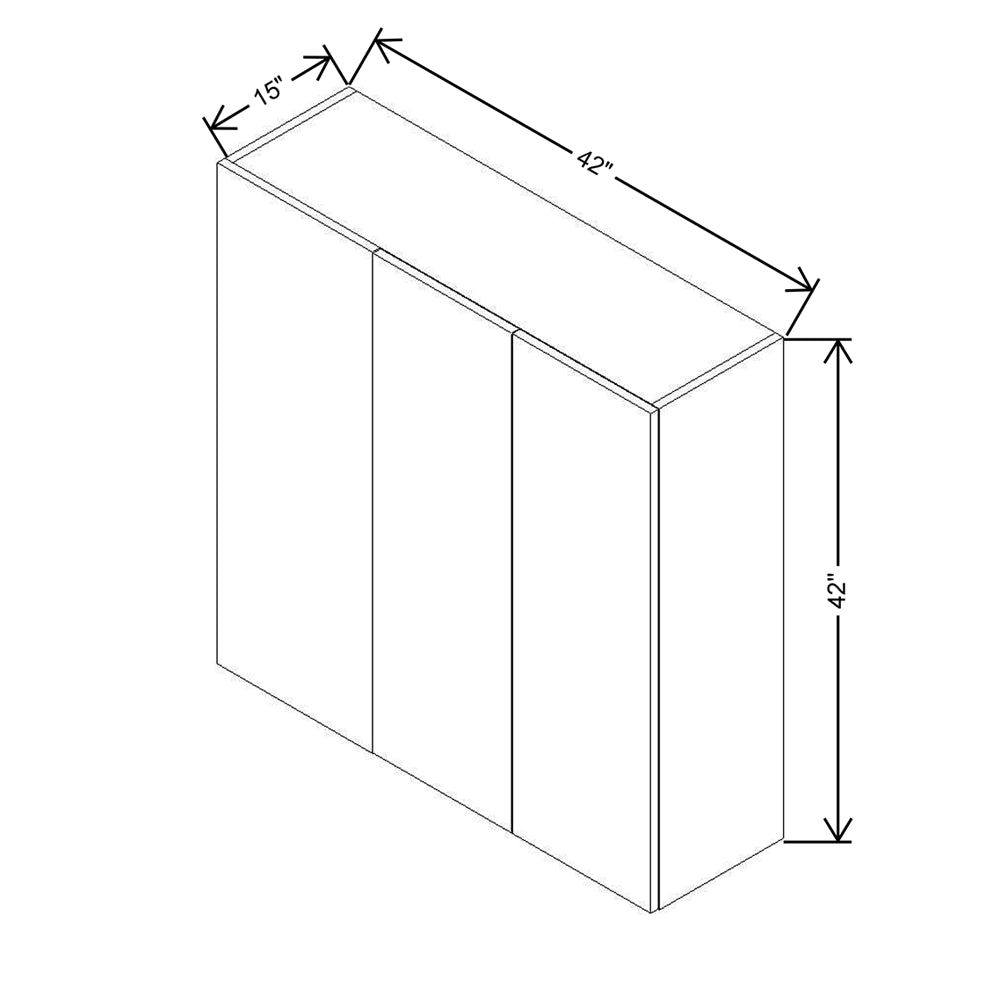 CNC Classic Milano Ash 36" W X 15" H Double Door Wall Cabinet