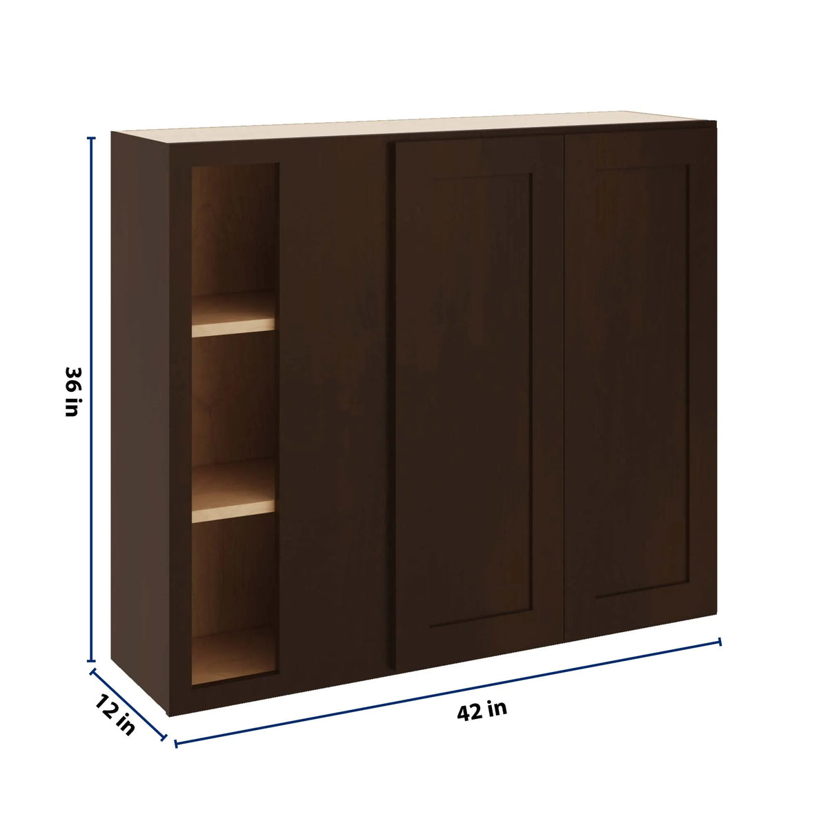 CNC Luxor 5-Piece Espresso 42 To 45" W X 36" H Blind Wall Cabinet