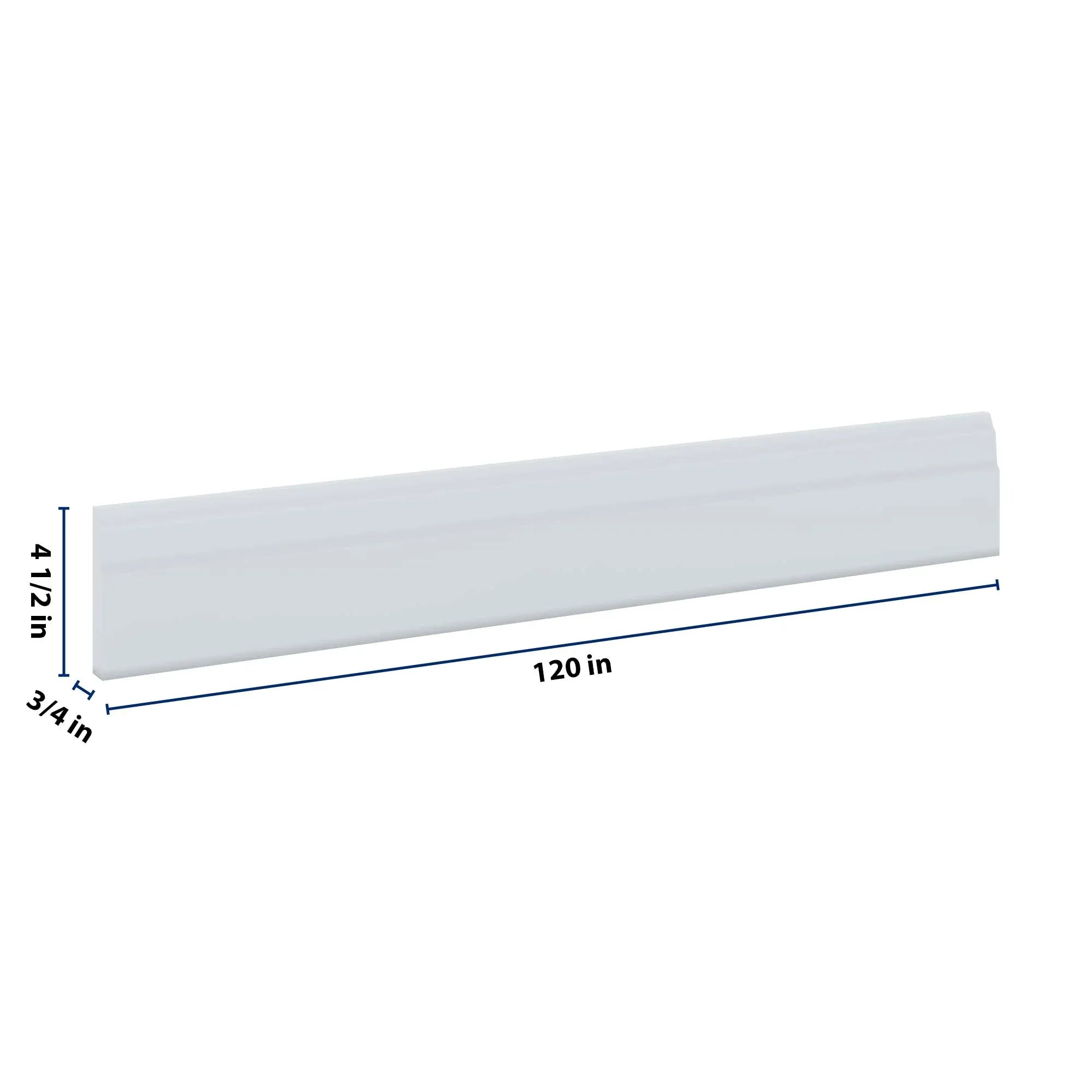 J&K White Shaker S8 96" W Base Molding