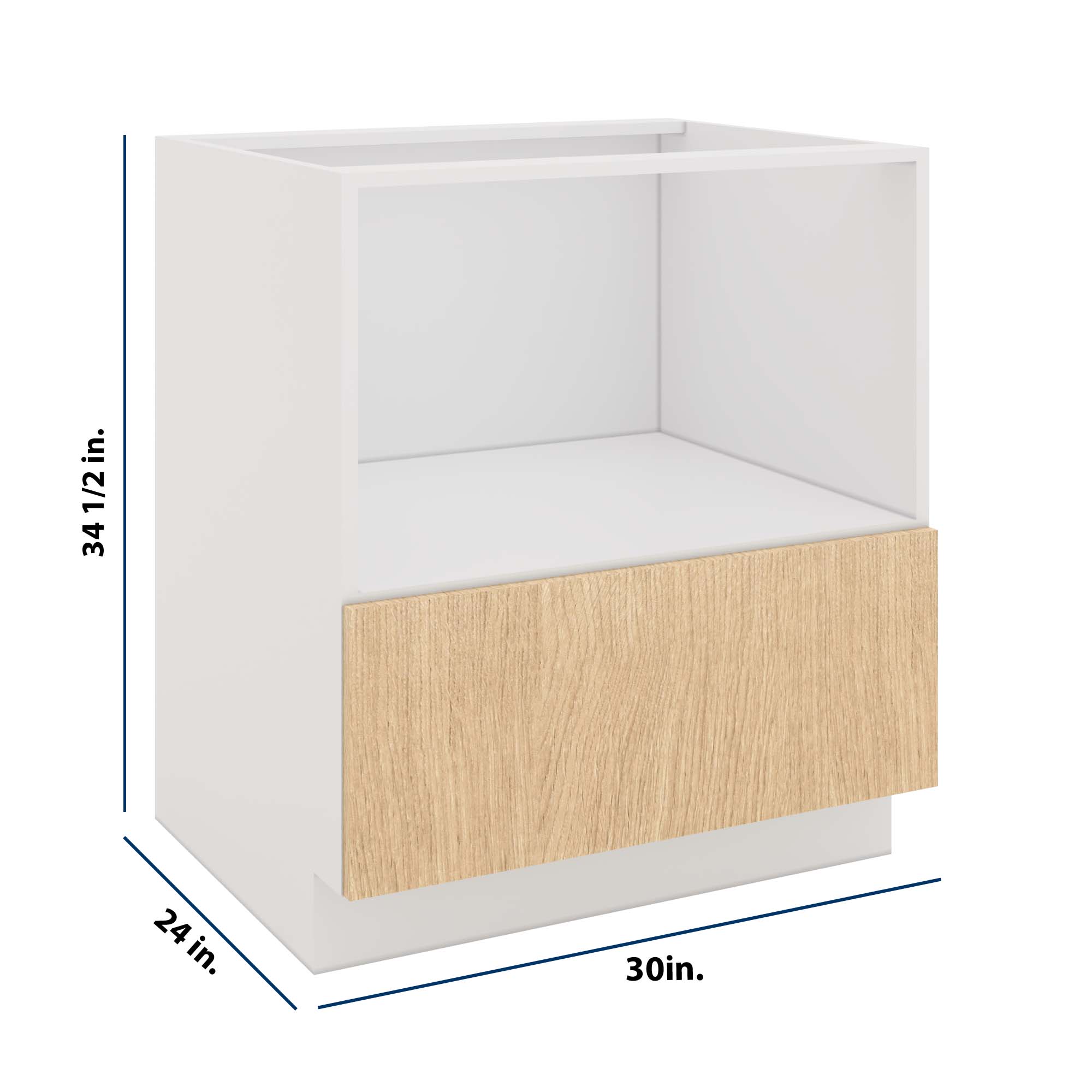 Modernform Cabinet Natural Oak 30" W X 34 1/2" H X 24" D Base Microwave Cabinet