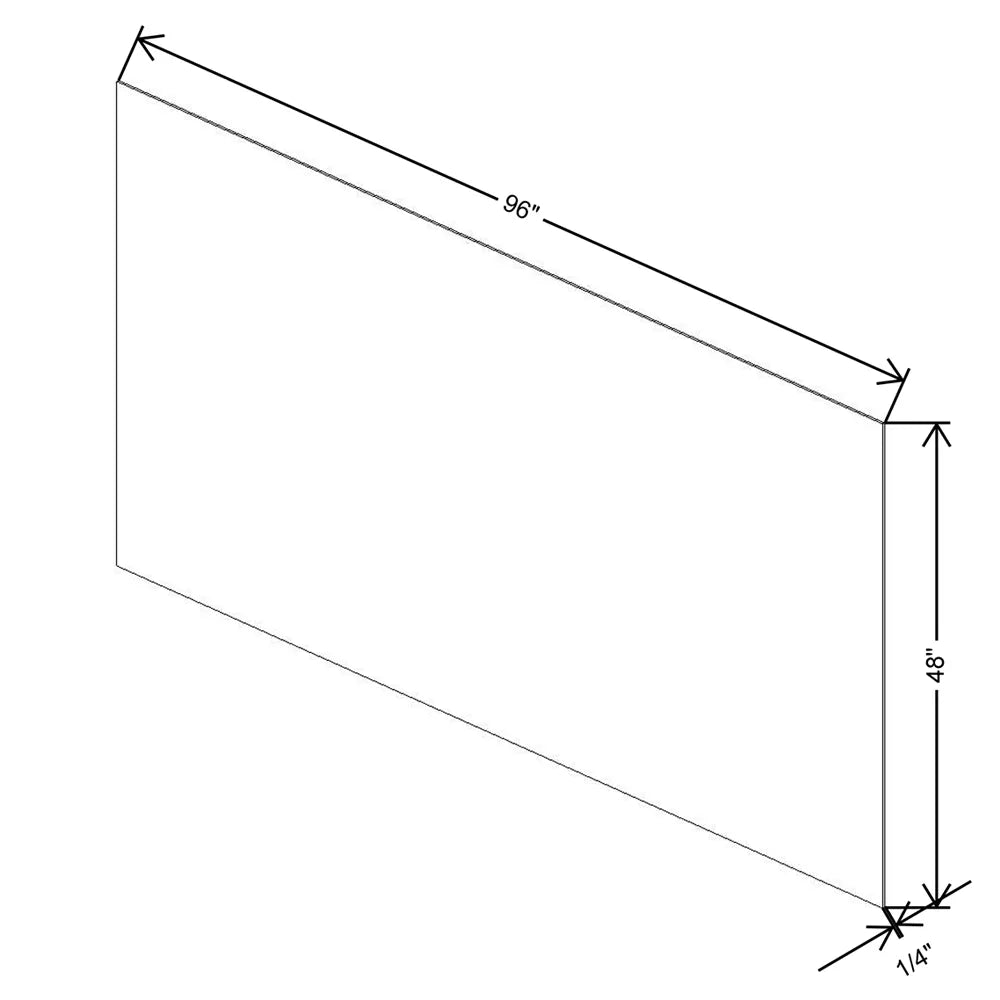 Kitchen Cabinet Distributors Shaker Designer White 5PC Back Panel (Long Grain) - 96" W x 48" H