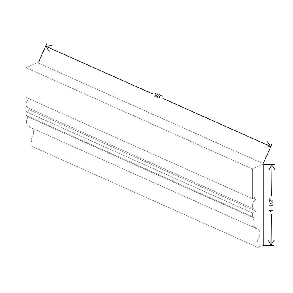 Cubitac Prestige Dover Latte 96"W Base Molding