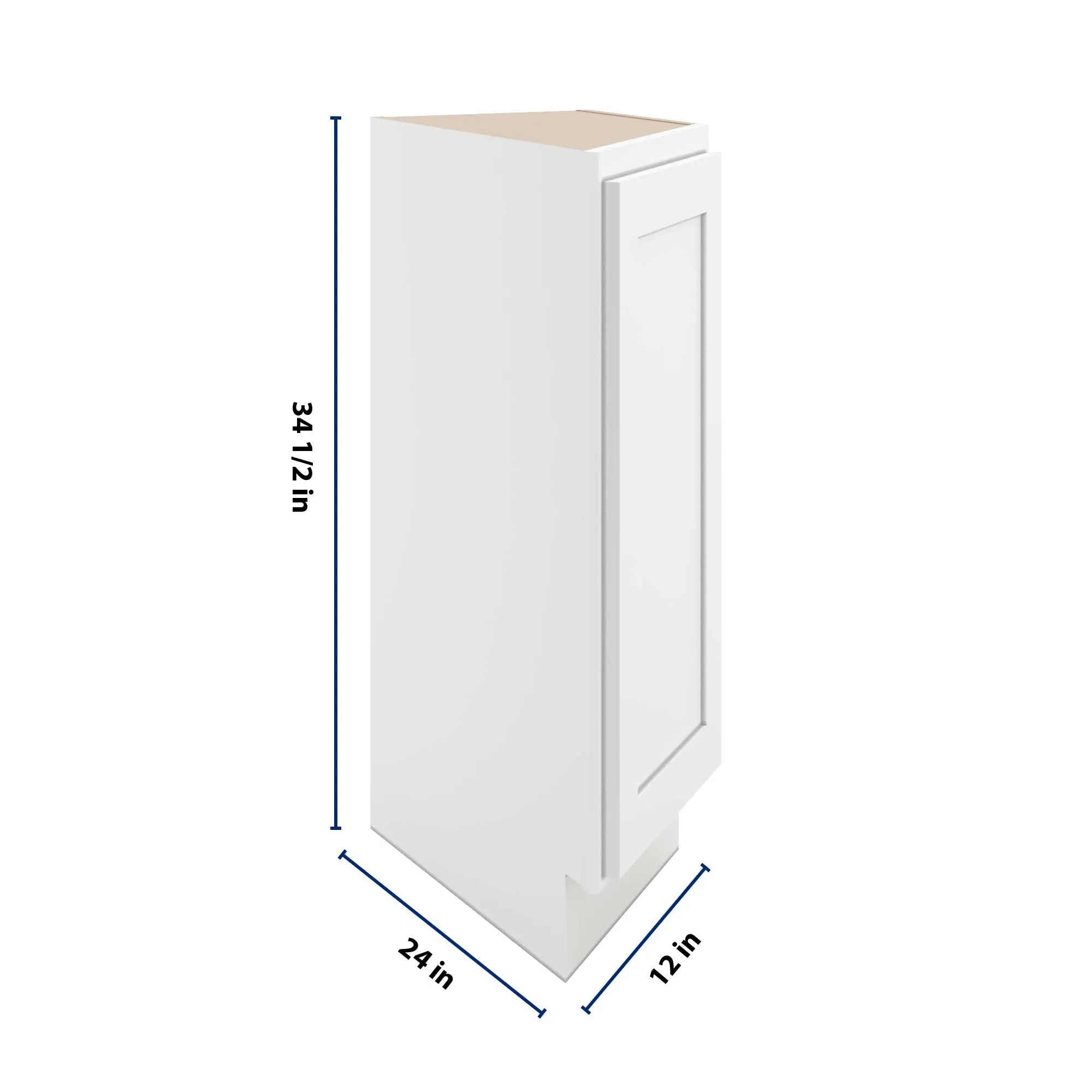 cnc luxor 5 piece white 24 w x 34 1 2 h angle base end cabinet
