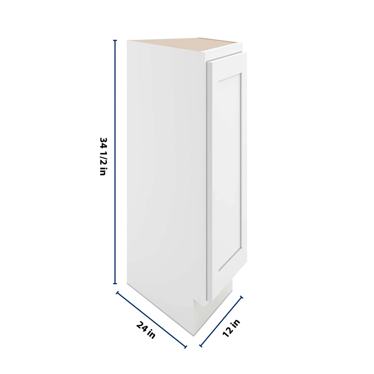 cnc luxor white 24 w x 34 1 2 h angle base end cabinet