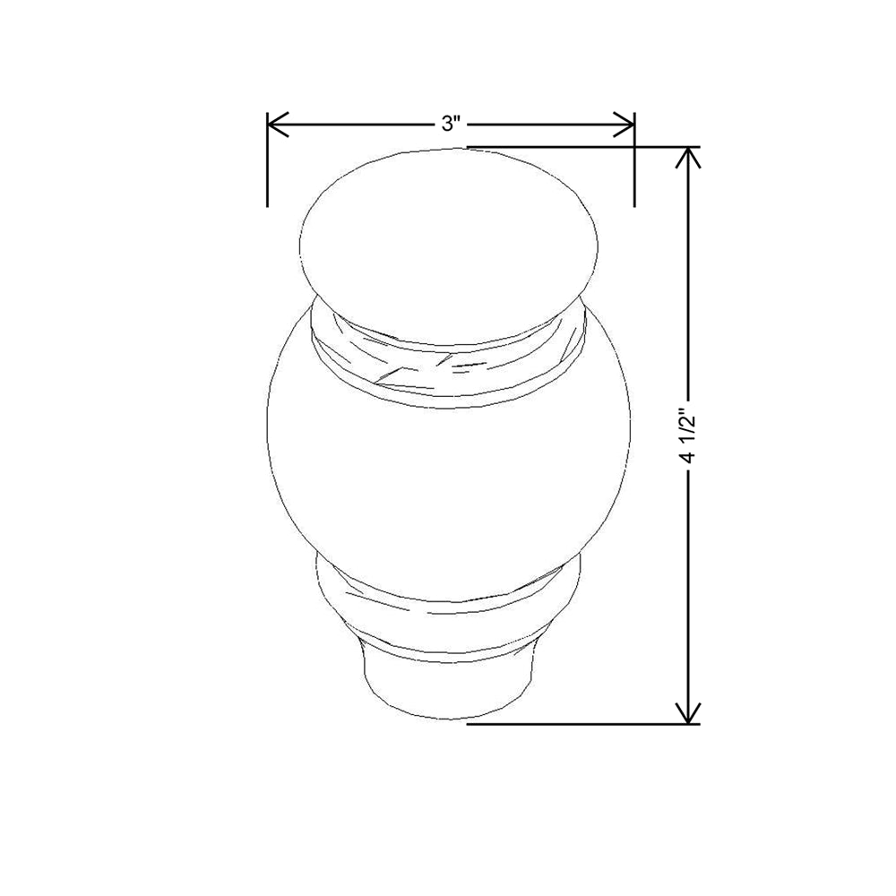 CNC Concord Elegant Stone 3" W X 4 1/2" H Plain Feet
