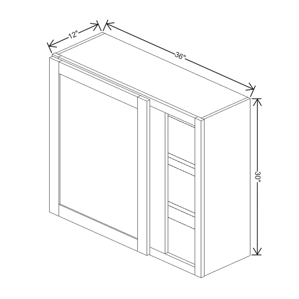 Kitchen Cabinet Distributors Oslo White Blind Wall Cabinet - 36" W x 30" H