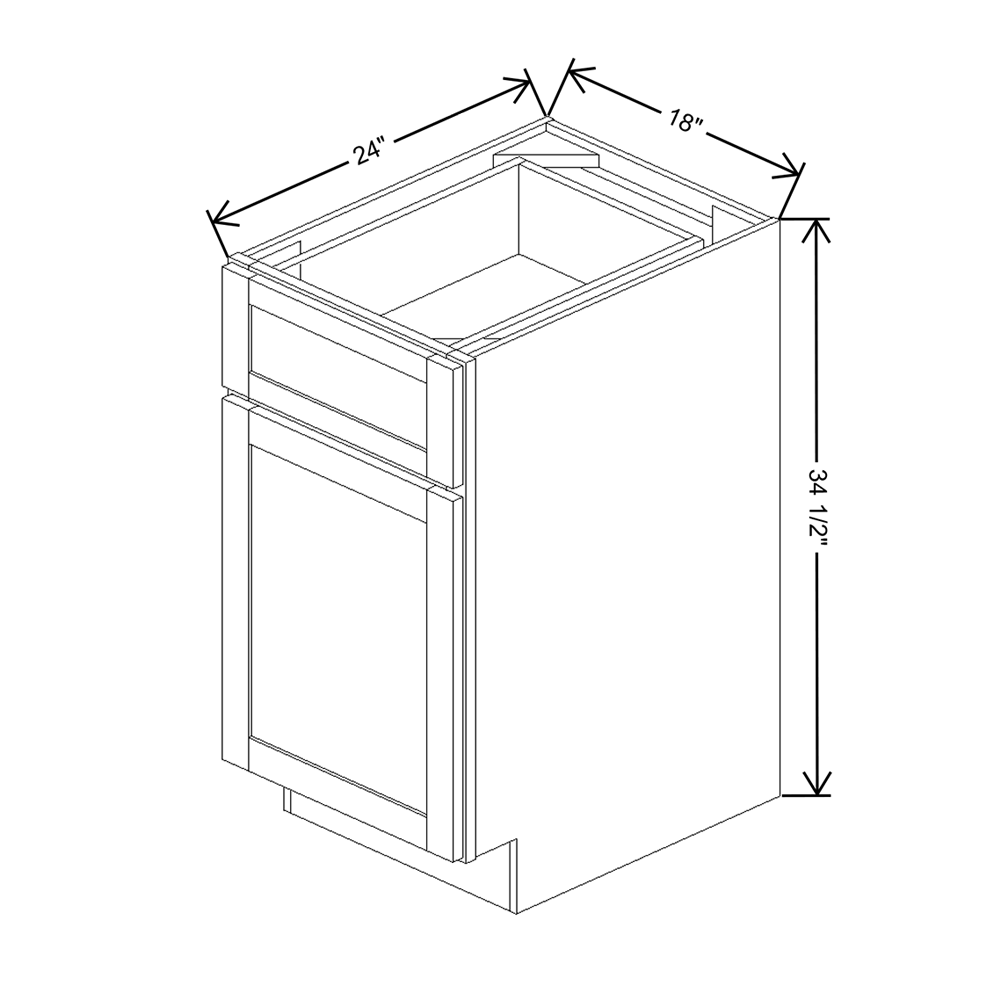 Wolf Classic Grantley White Paint 18"W BaseWaste Basket Cabinet