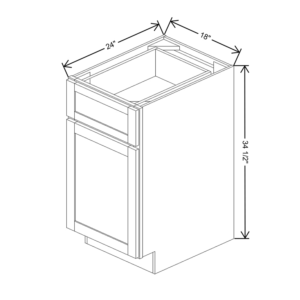 Wolf Classic Dartmouth White Paint 18"W BaseWaste Basket Cabinet