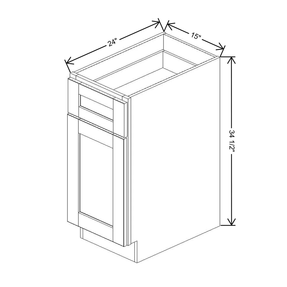 J&K Chocolate Glazed M01 Base Waste Bin Pull-Out w/One (1) Bin Cut-out - 15" W