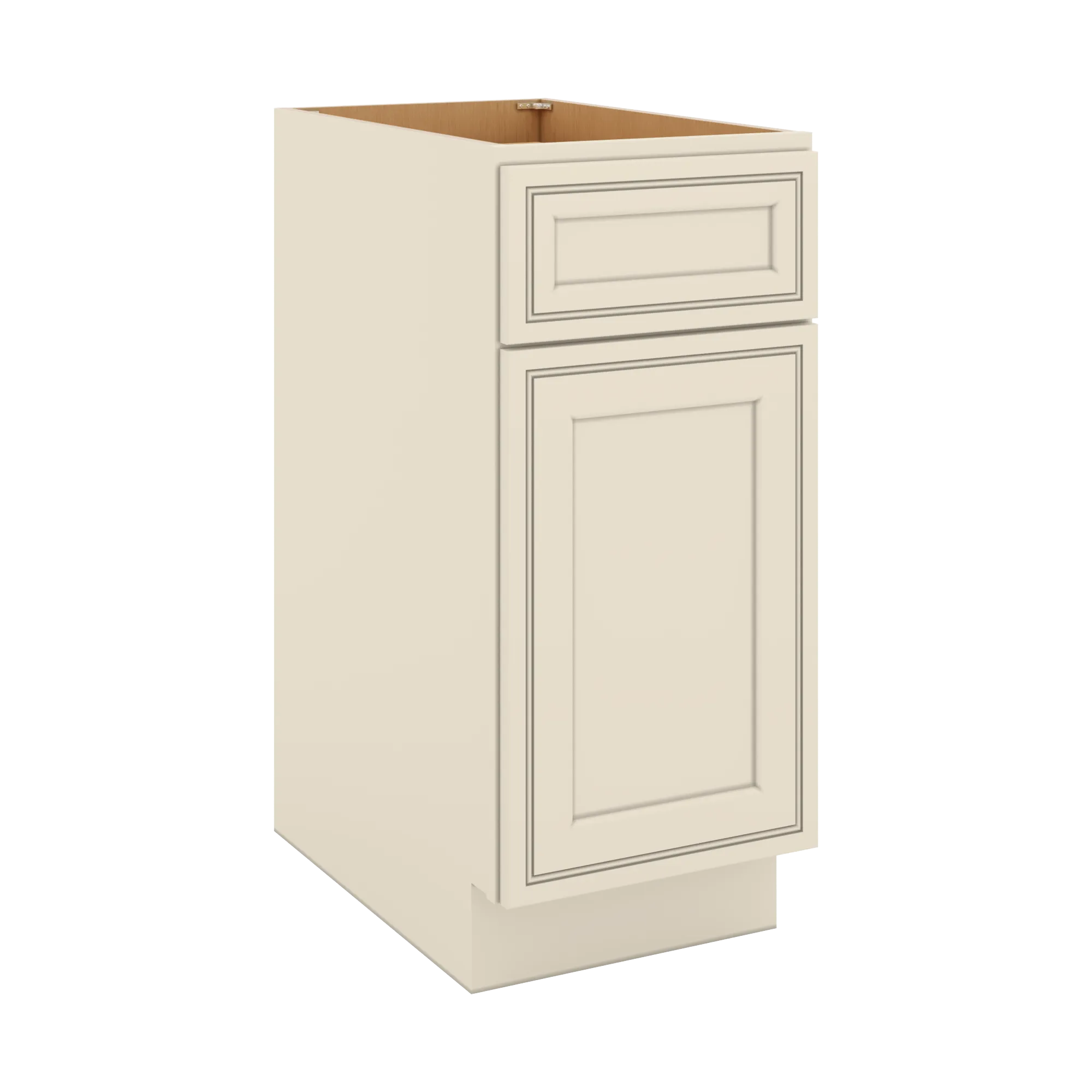 J&K Pearl Glazed H9 Base Waste Bin Pull-Out w/One (1) Bin Cut-out - 15" W