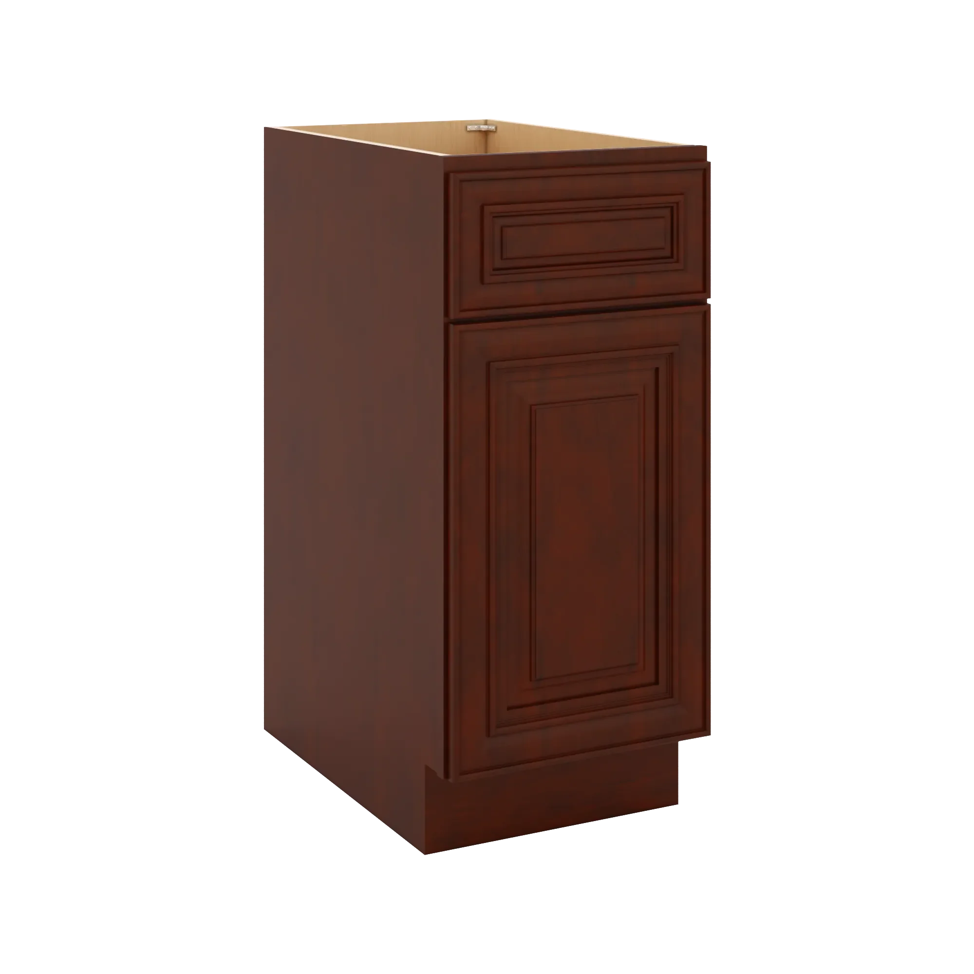 J&K Mahogany J5 Base Waste Bin Pull-Out w/One (1) Bin Cut-out - 15" W