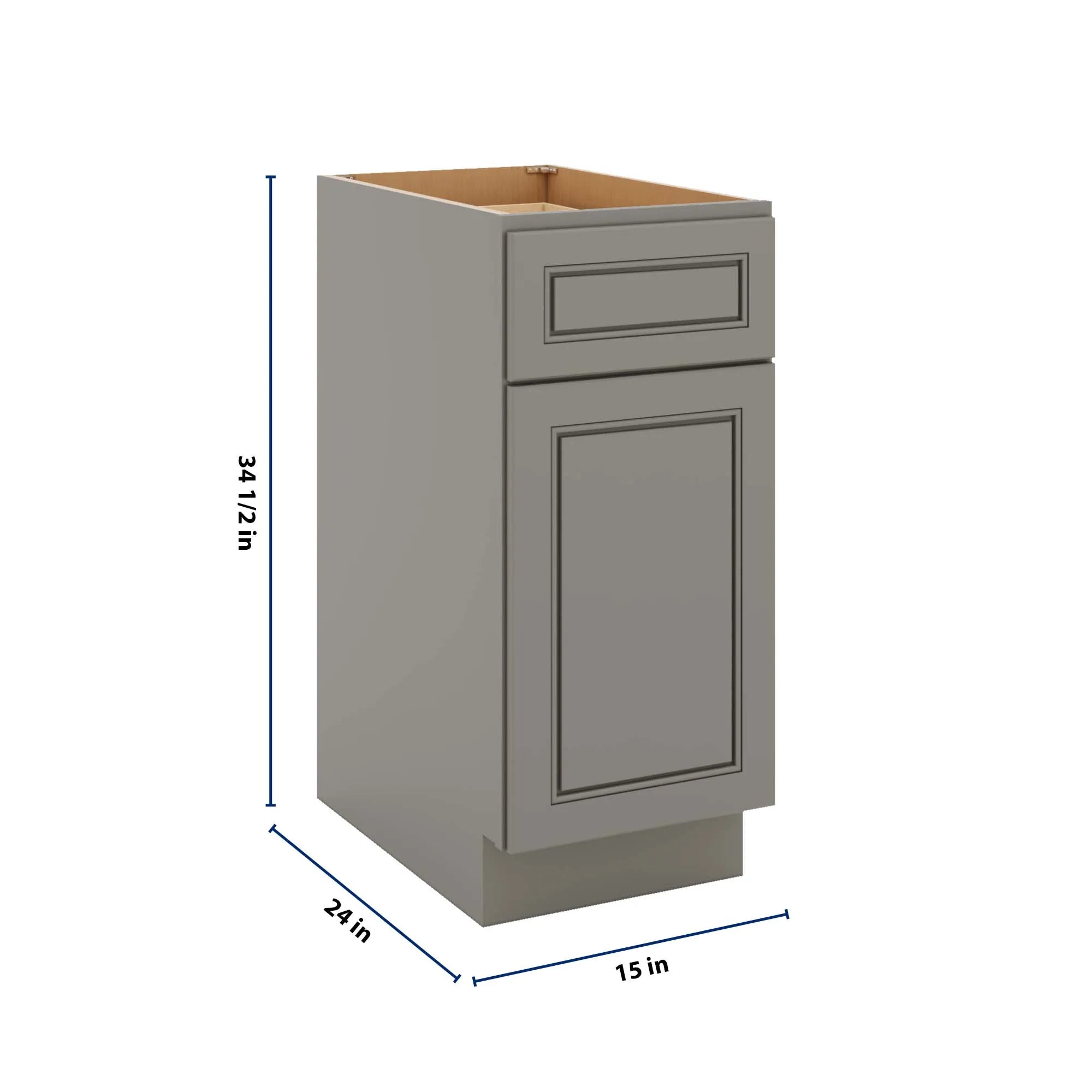 J&K Greige K3 Base Waste Bin Pull-Out w/One (1) Bin Cut-out - 15" W