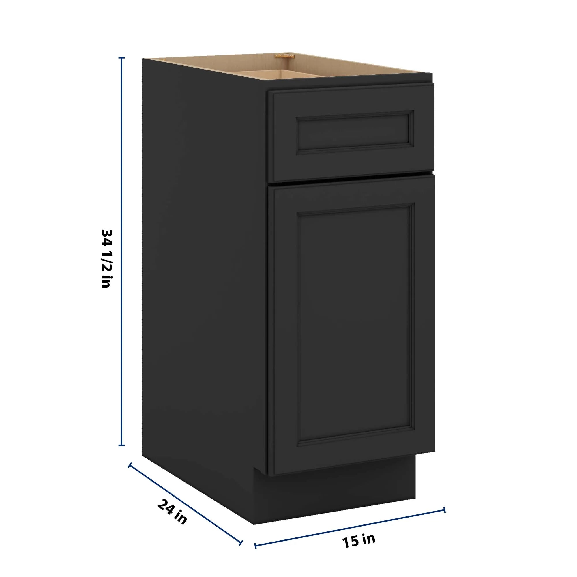 J&K Charcoal E2 Base Waste Bin Pull-Out w/One (1) Bin Cut-out - 15" W