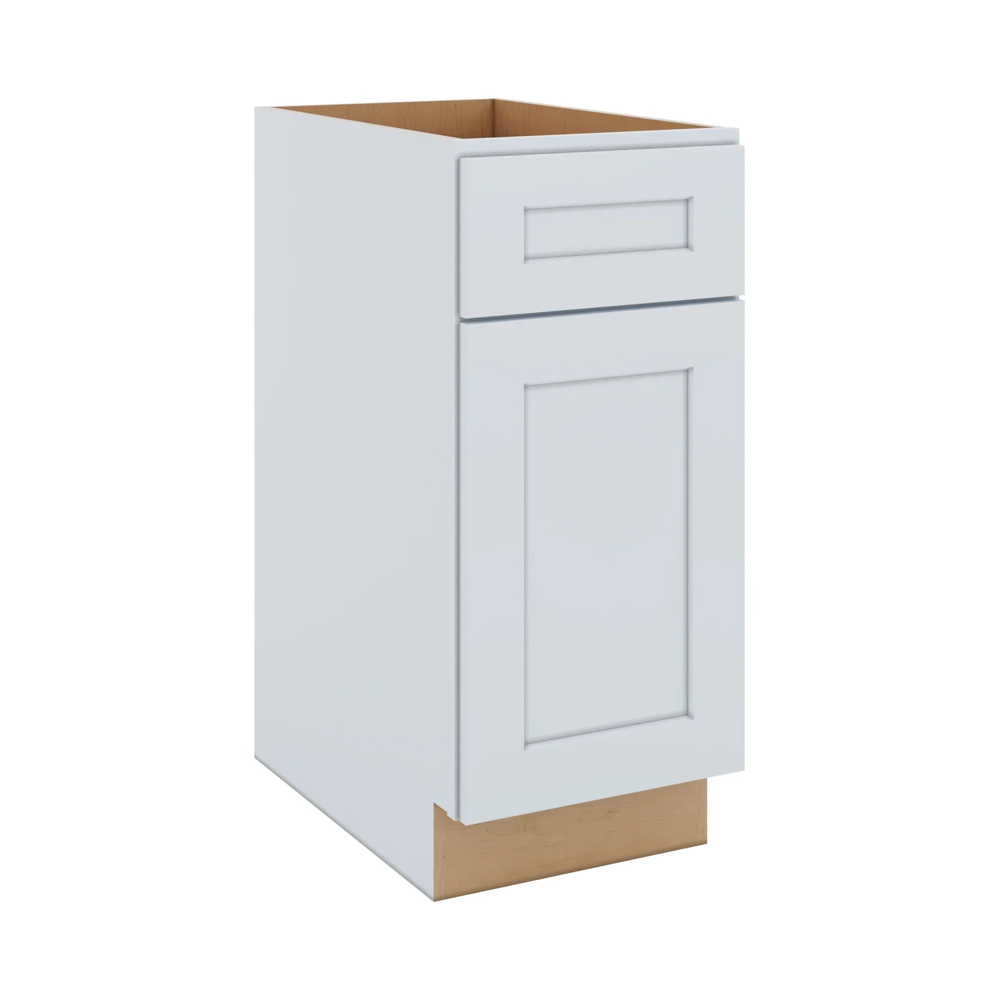J&K White Shaker S8 Base Waste Bin Pull-Out w/One (1) Bin Cut-out - 15" W