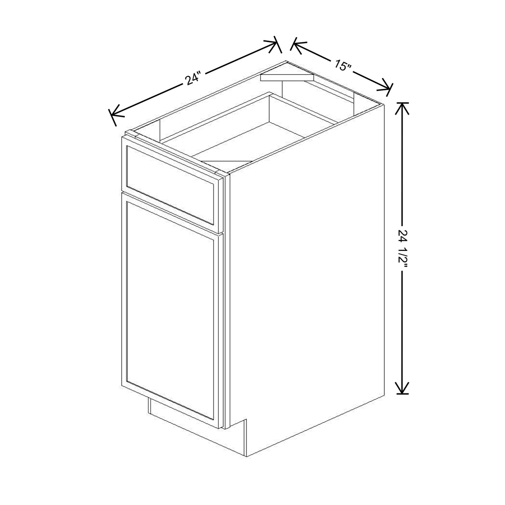 Cubitac Imperial Montclair Sapphire 15"W Waste Basket Base Cabinet