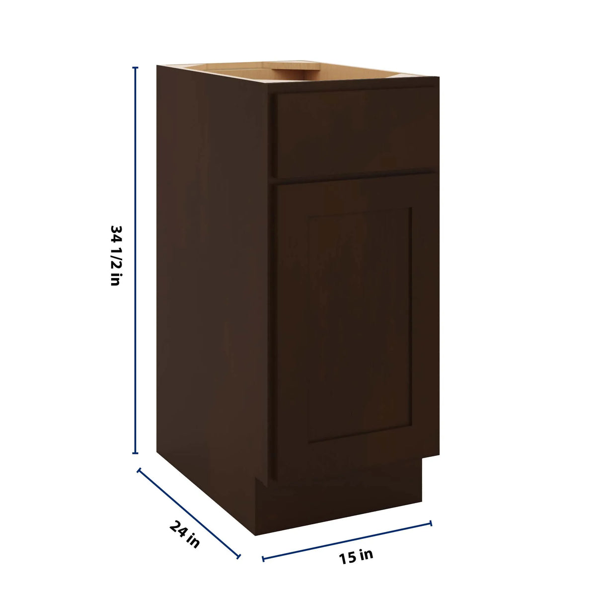 CNC Luxor 5-Piece Espresso 15" W Waste Basket Cabinet