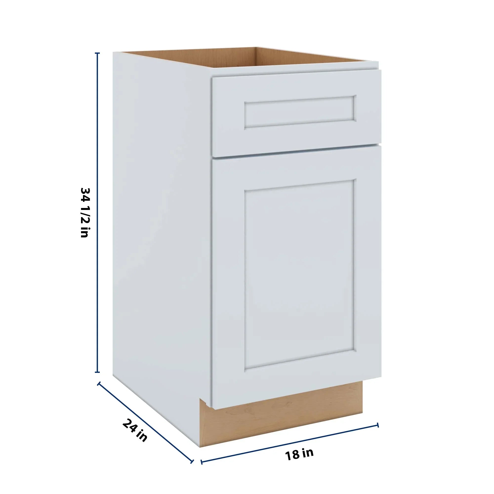 J&K White Shaker S8 Base Waste Bin Pull-Out w/Two (2) Bin Cut-outs - 18" W