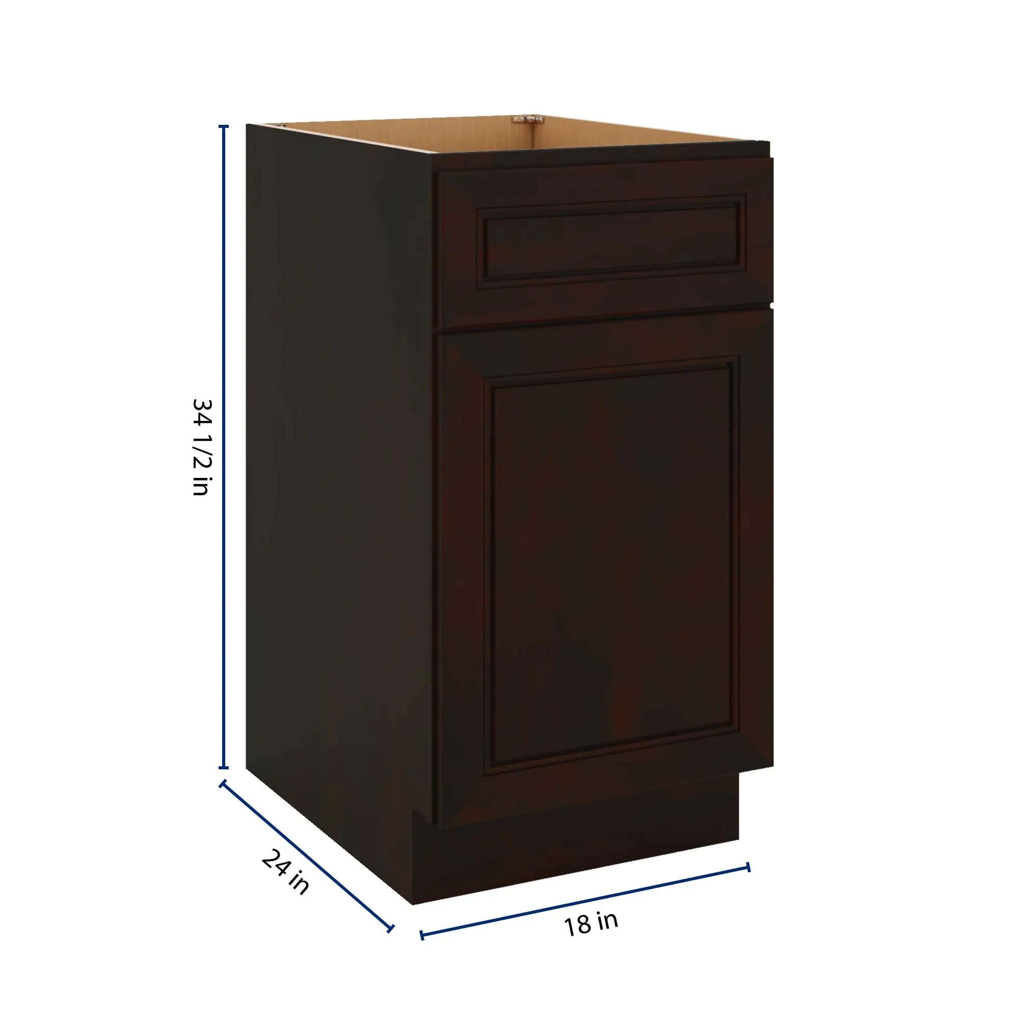 J&K Espresso K8 Base Waste Bin Pull-Out w/Two (2) Bin Cut-outs - 18" W