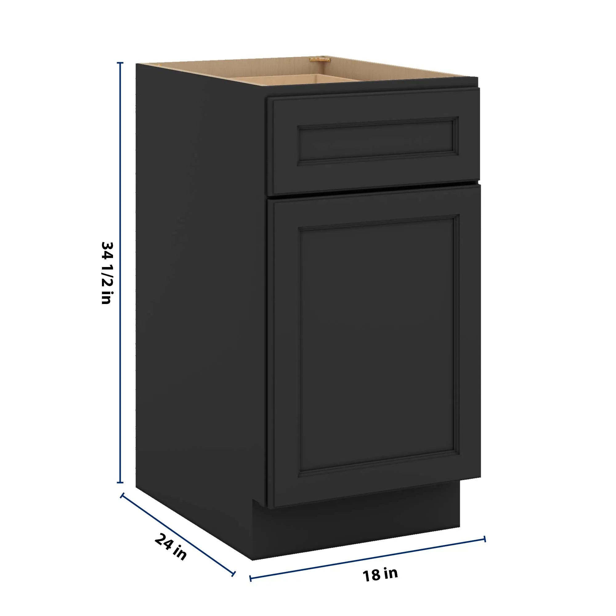 J&K Charcoal E2 Base Waste Bin Pull-Out w/Two (2) Bin Cut-outs - 18" W