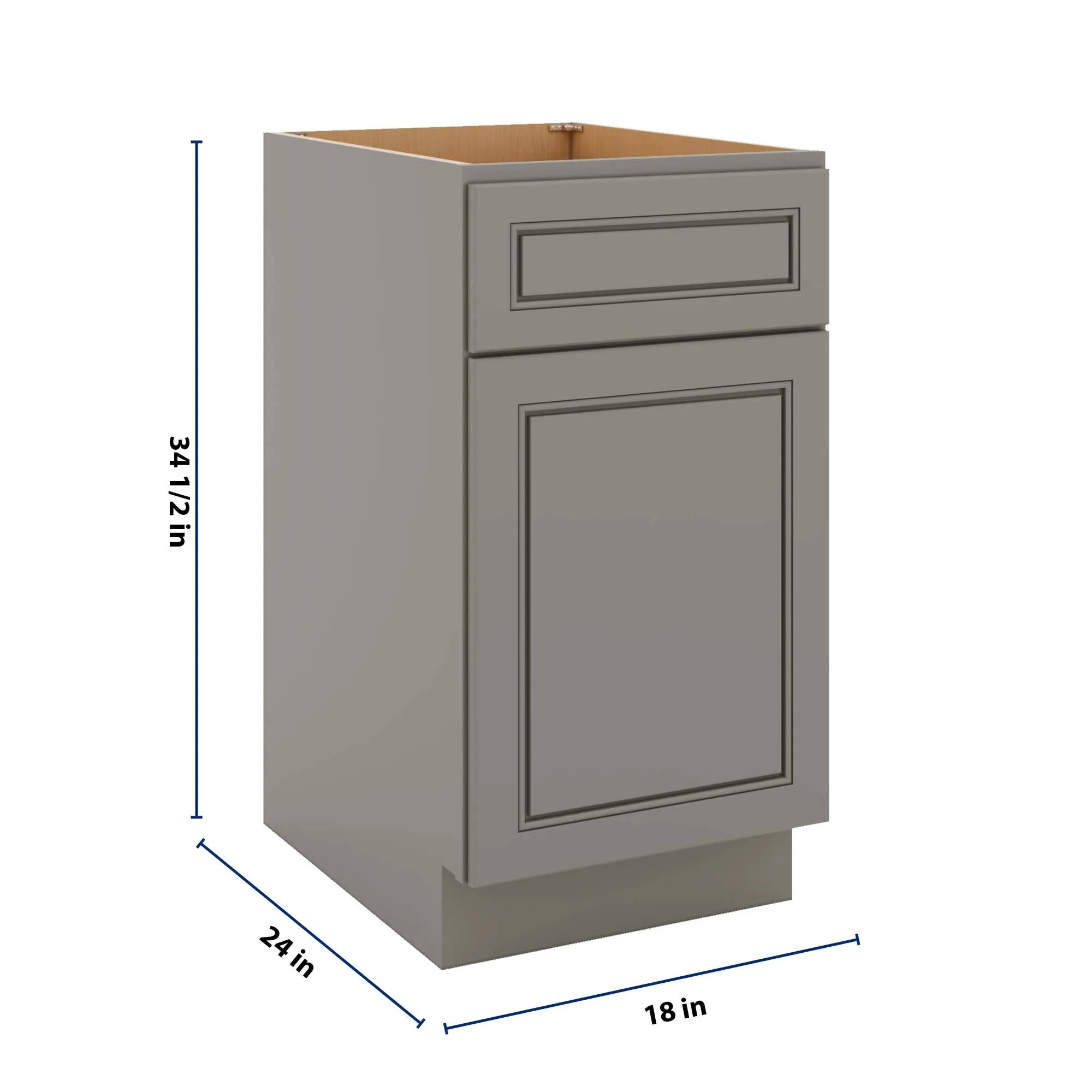J&K Greige K3 Base Waste Bin Pull-Out w/Two (2) Bin Cut-outs - 18" W