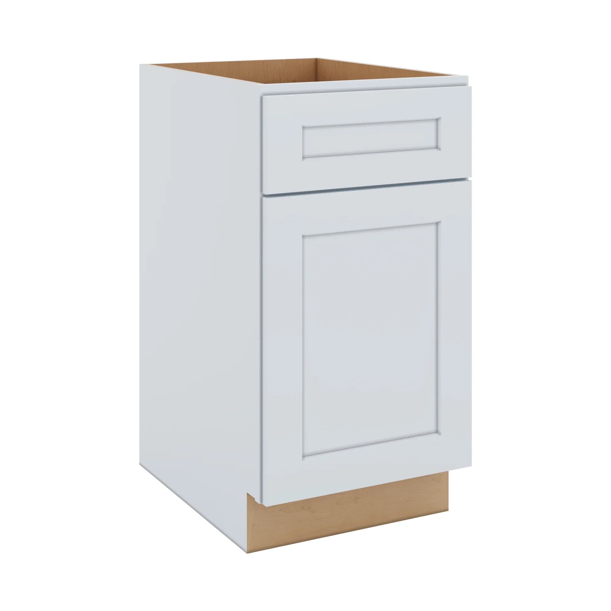 J&K White Shaker S8 Base Waste Bin Pull-Out w/Two (2) Bin Cut-outs - 18" W