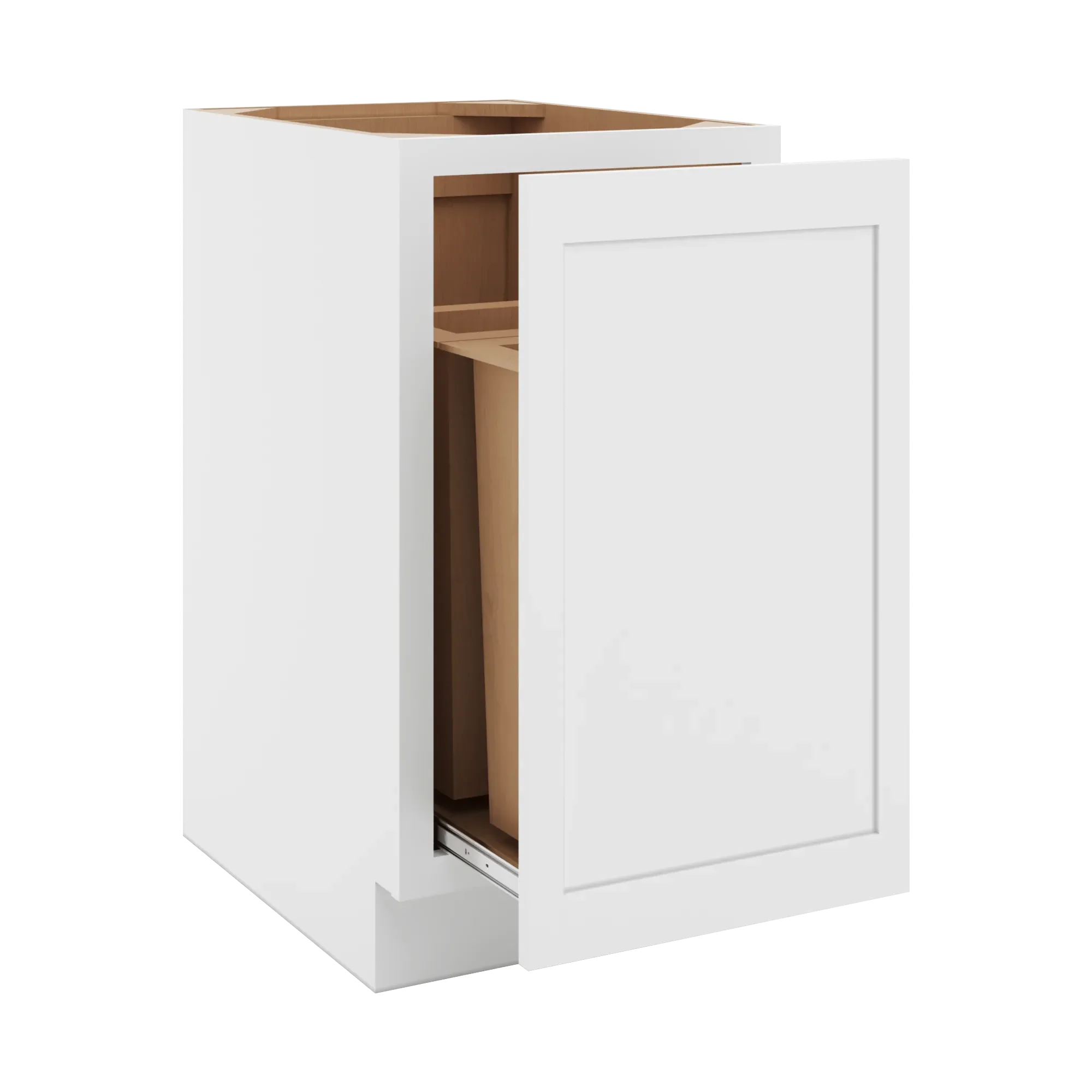 cnc luxor 5 piece white 18 w full height waste basket cabinet