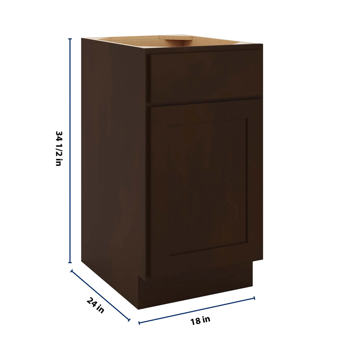 CNC Luxor 5-Piece Espresso 18" W Waste Basket Cabinet