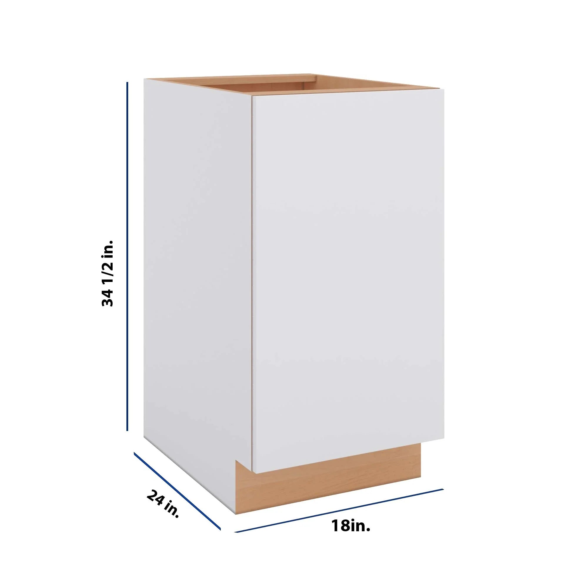 Modernform Cabinet Matte White 18" W X 34 1/2" H X 24" D Base Cabinet Waste Bin