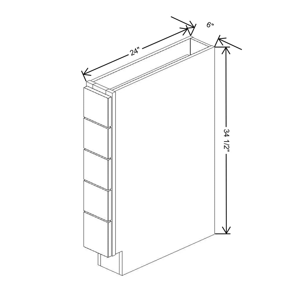 J&K Dove E1 Spice Drawer Base - 6" W