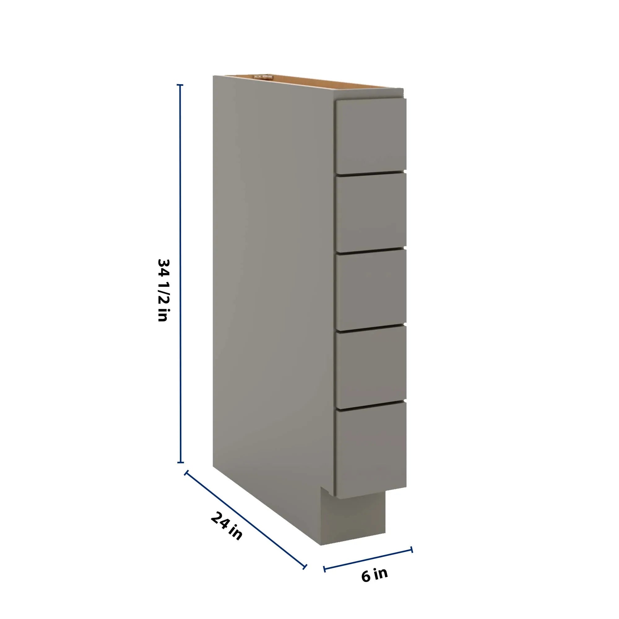 J&K Greige K3 Spice Drawer Base - 6" W