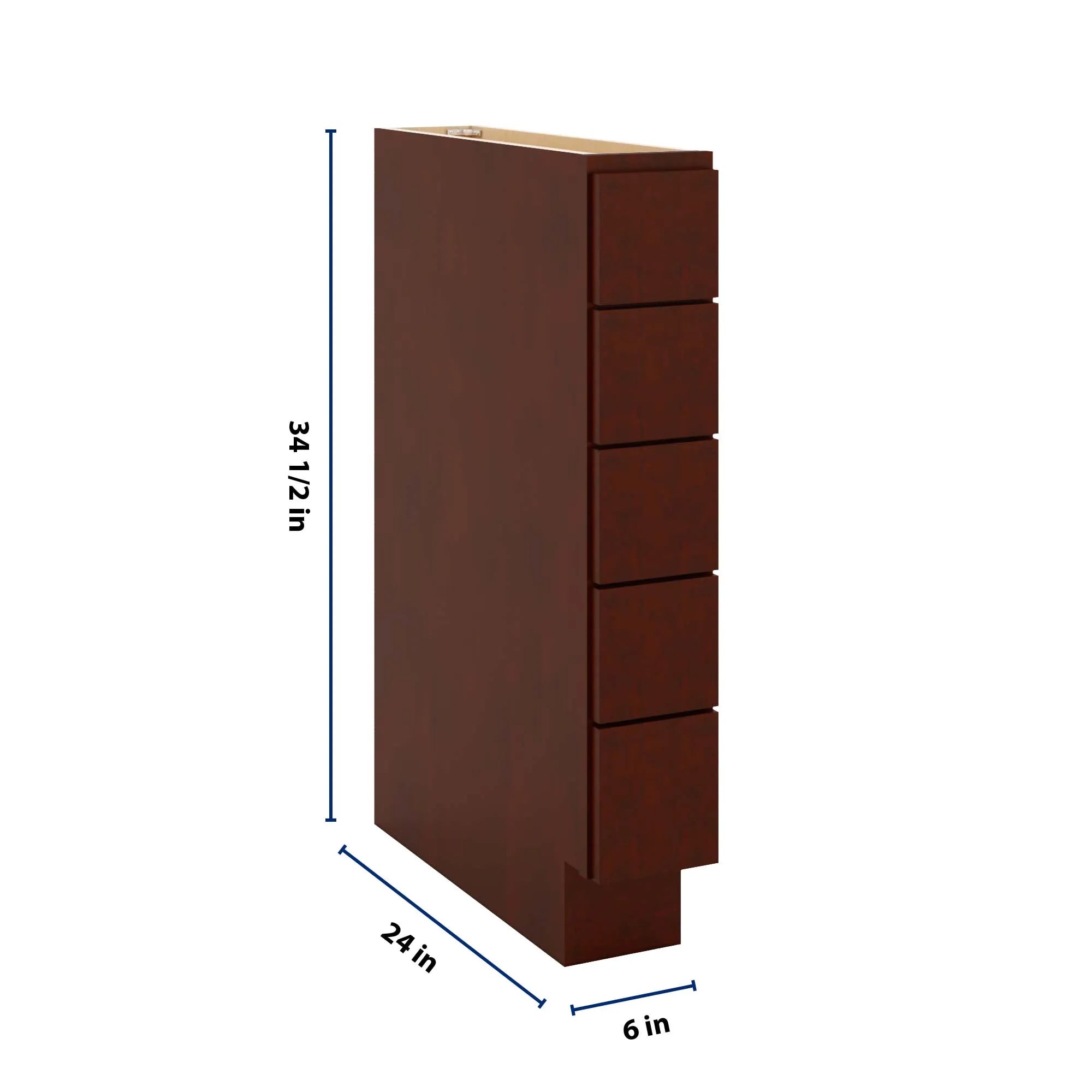 J&K Mahogany J5 Spice Drawer Base - 6" W