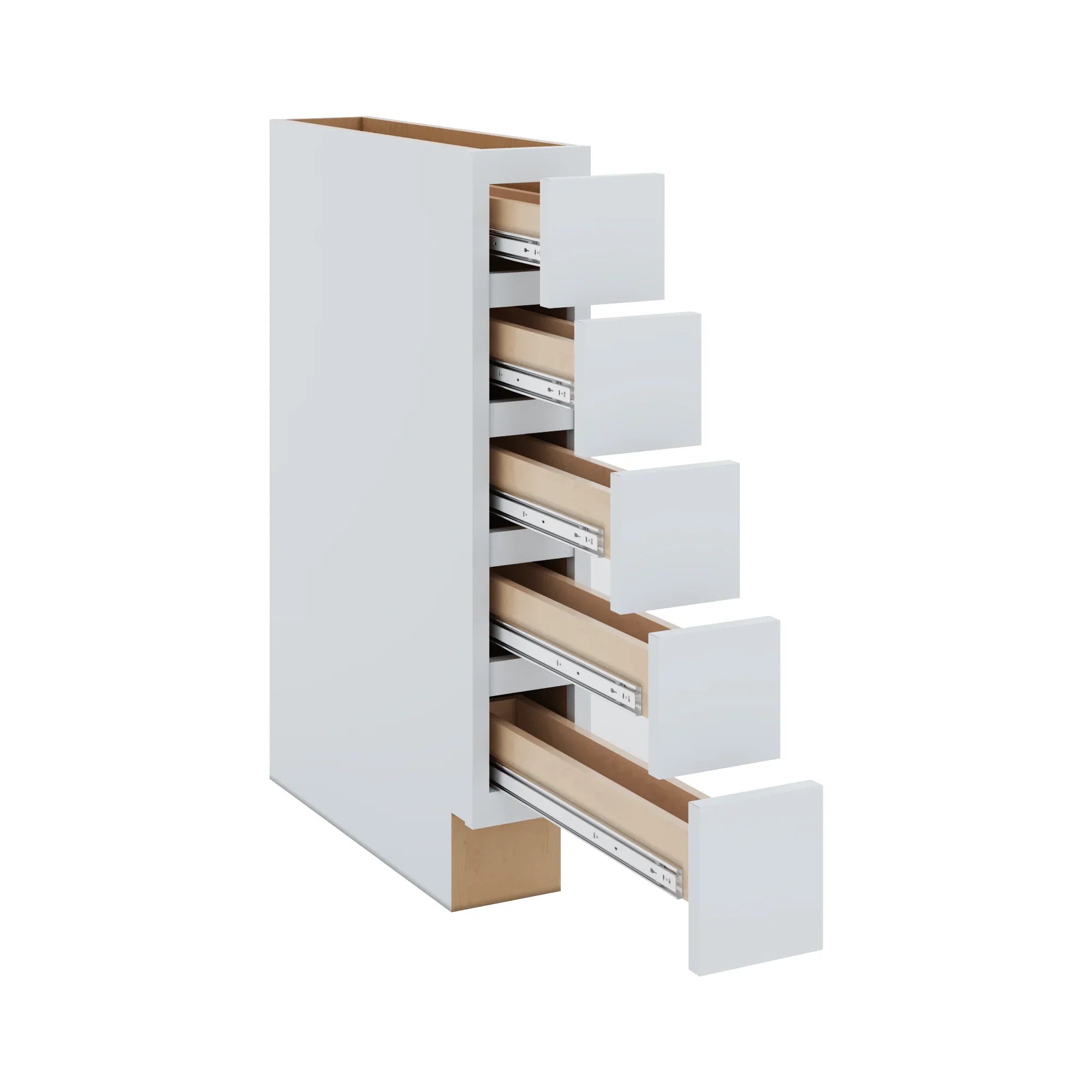 J&K White Shaker S8 Spice Drawer Base   6" W