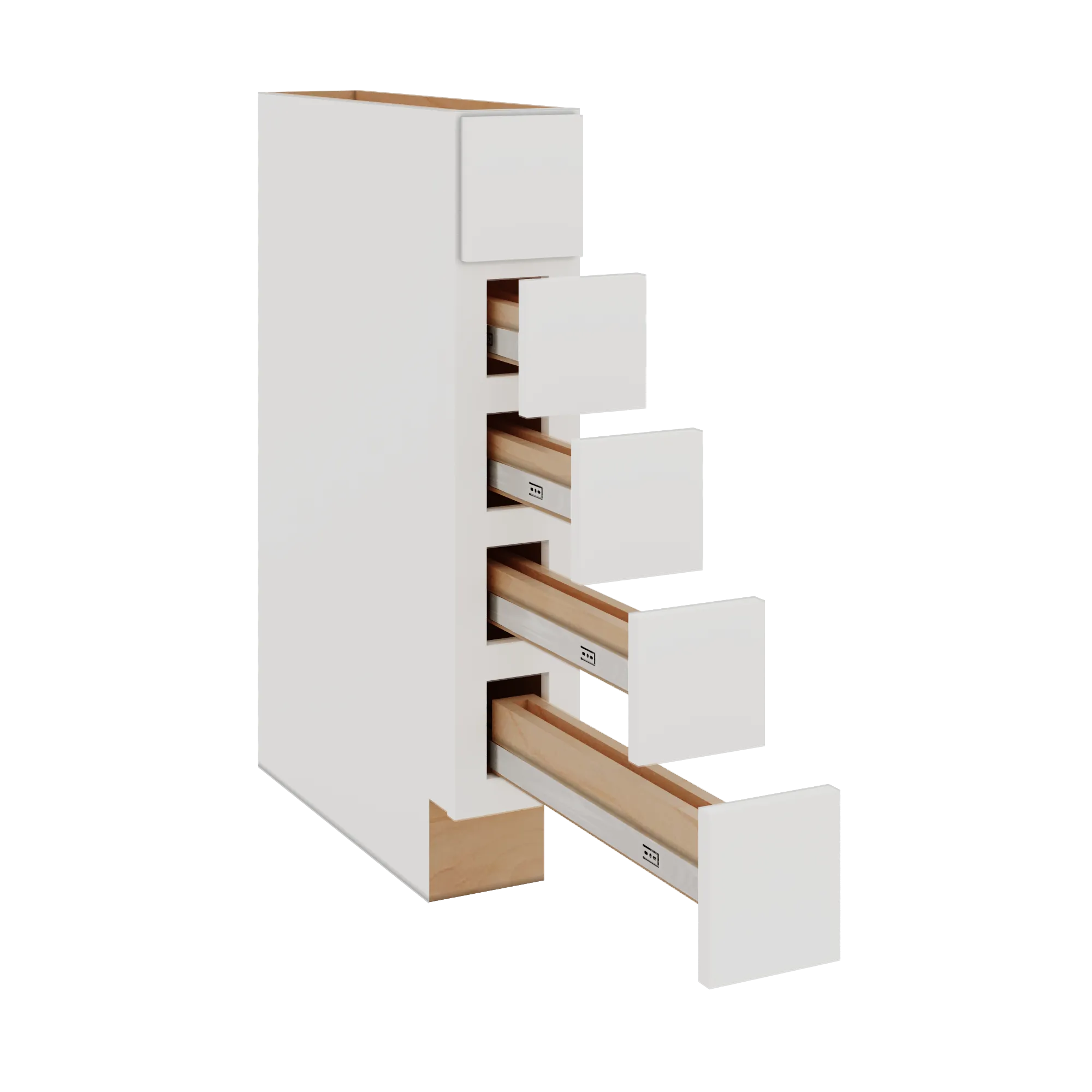Modernform Cabinet White Shaker 06" W X 34 1/2" H X 24" D Base Drawer w/Spice Rack