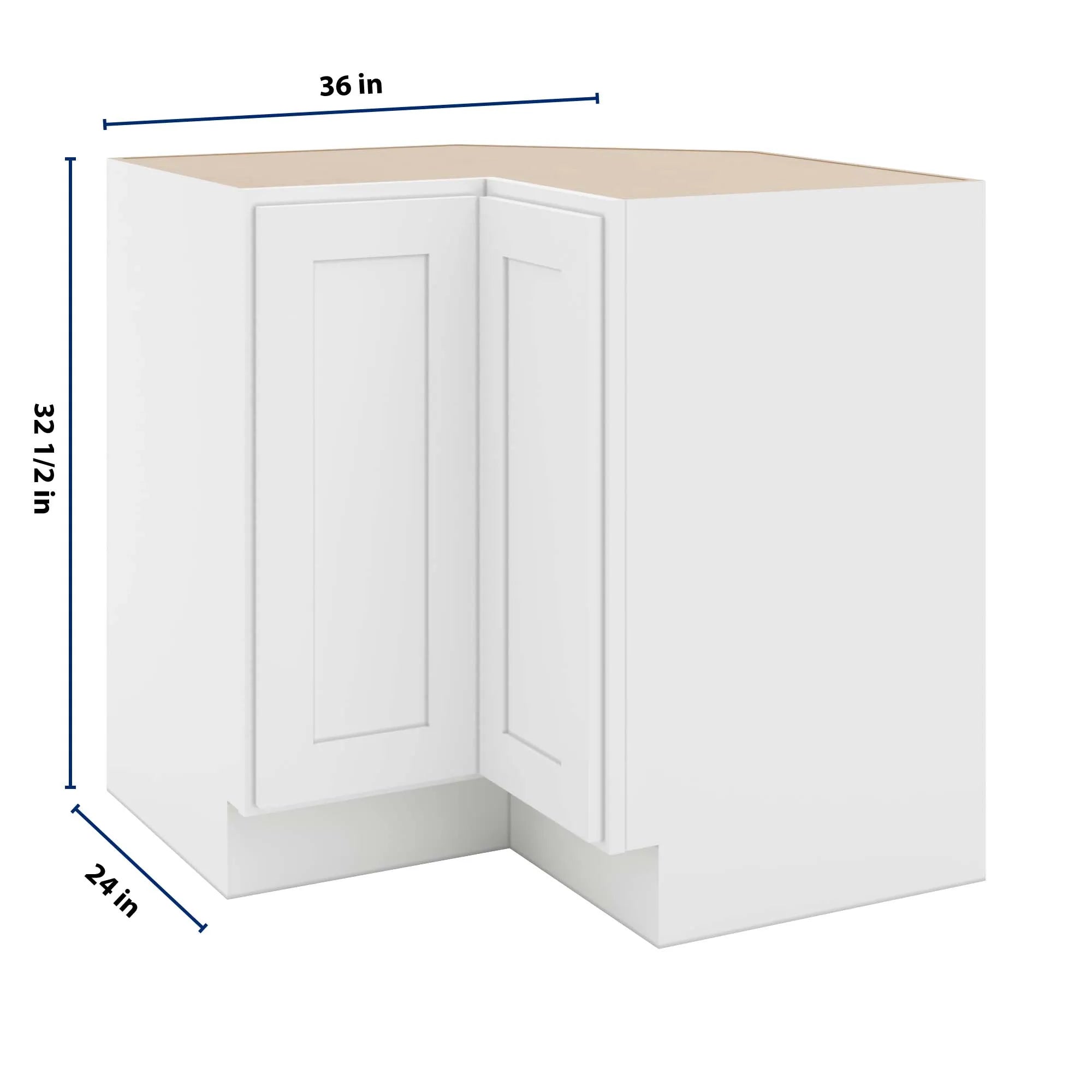 cnc luxor 5 piece white 36 w lazy susan corner base cabinet